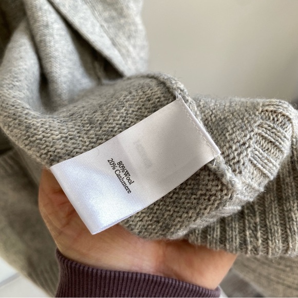 PURE Collection Wool Cashmere Gray Cardigan Size 4 - Picture 3 of 12
